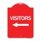 Signmission Designer Series Sign Visitors W/ Left Arrow, Red & White Aluminum Sign, 18" x 24", RW-1824-24617 A-DES-RW-1824-24617 - alternate 1